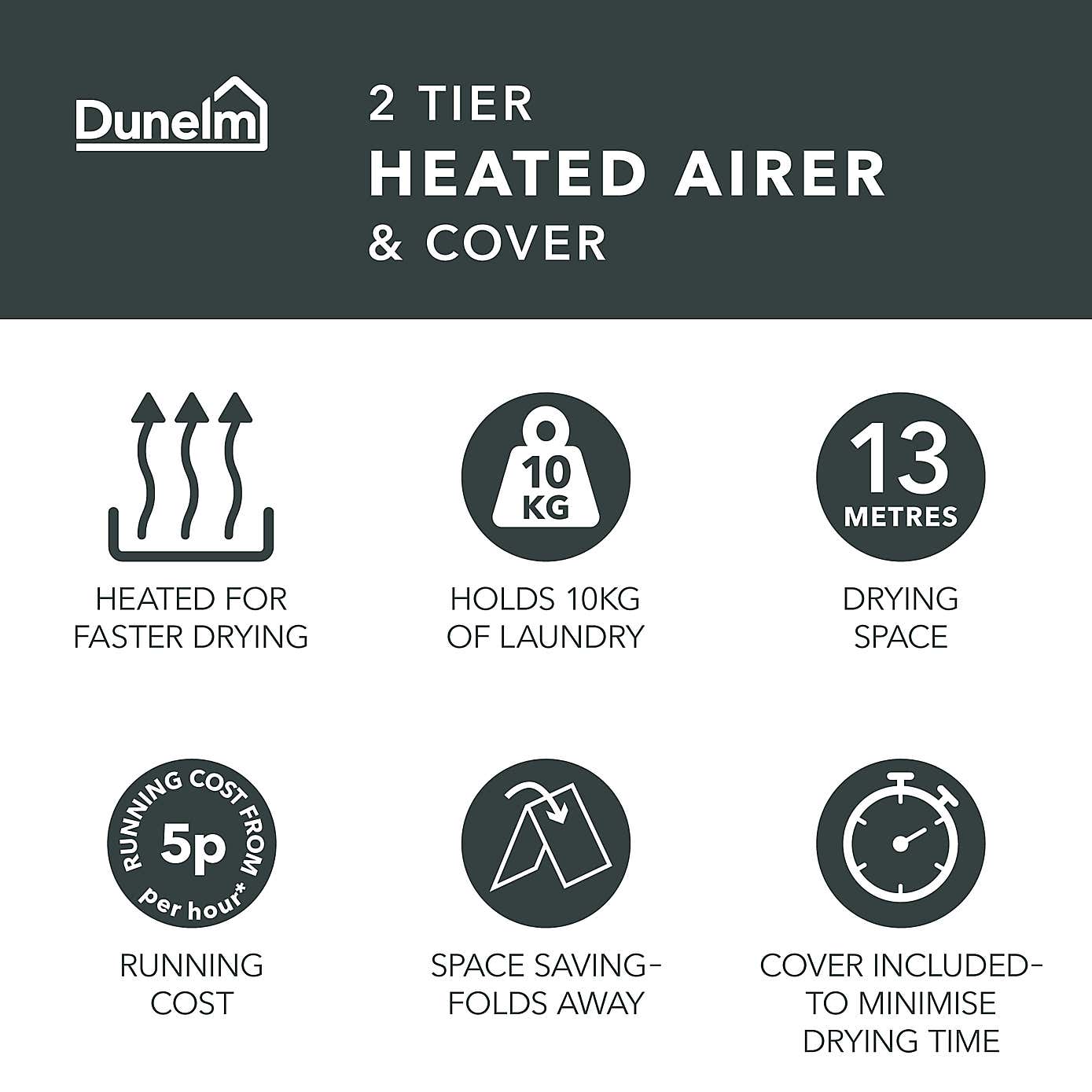 2 Tier Heated Airer and Cover