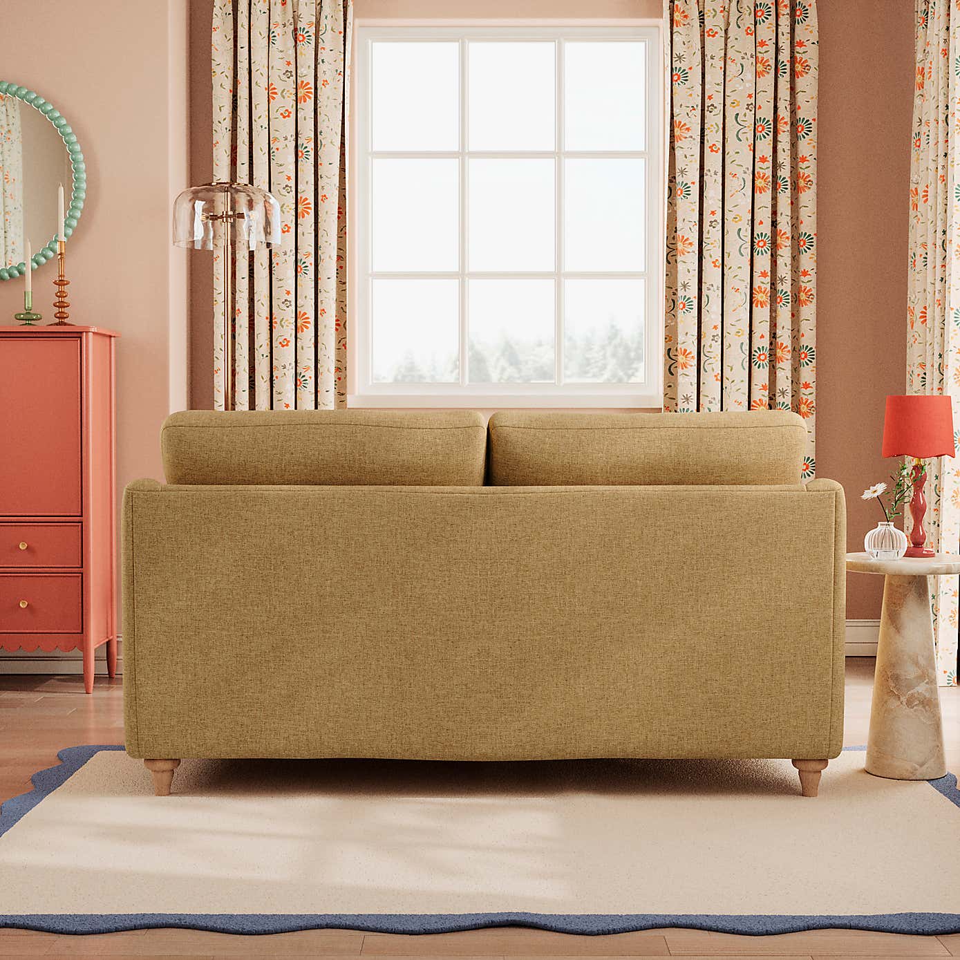 Hattie Slub Faux Linen 2 Seater Sofa