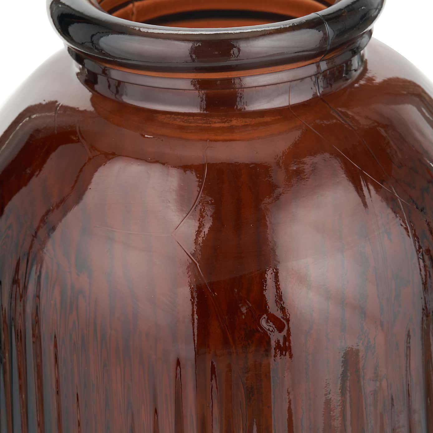 Tall Ribbed Recycled Glass Vase