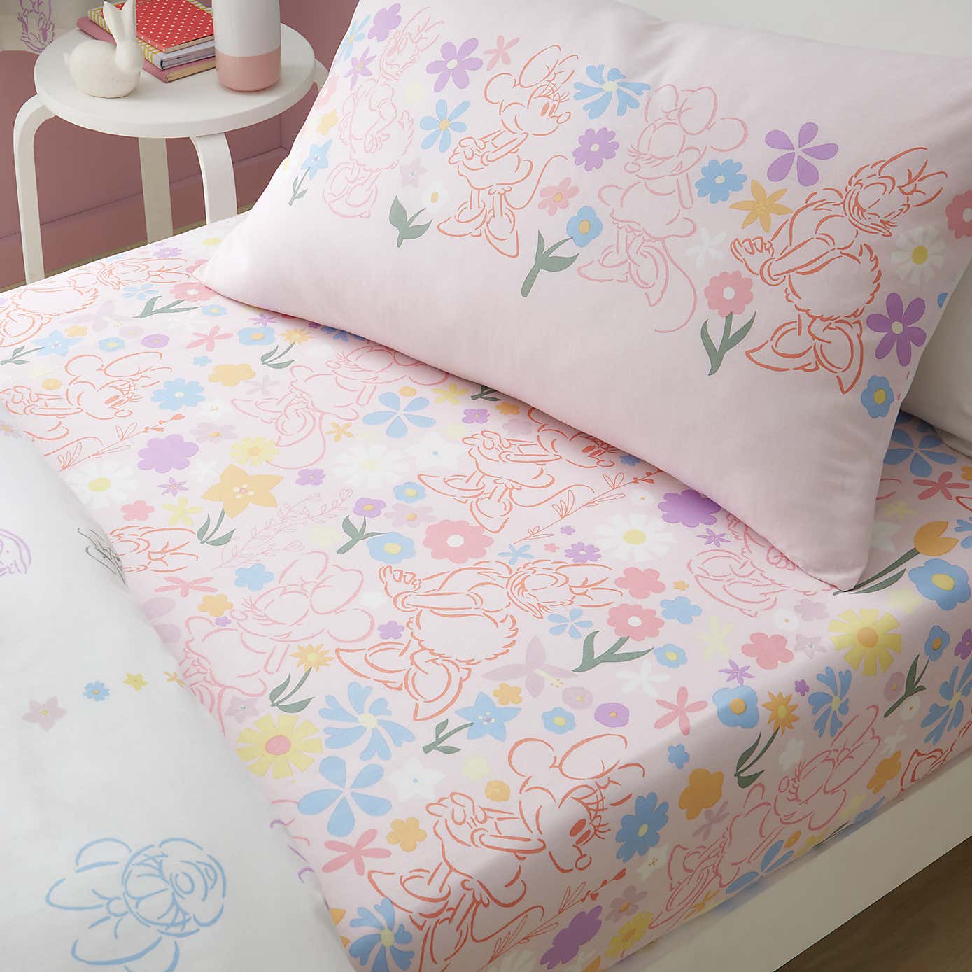 Set of 2 Disney Minnie Mouse & Daisy Duck Cotton Fitted Sheets
