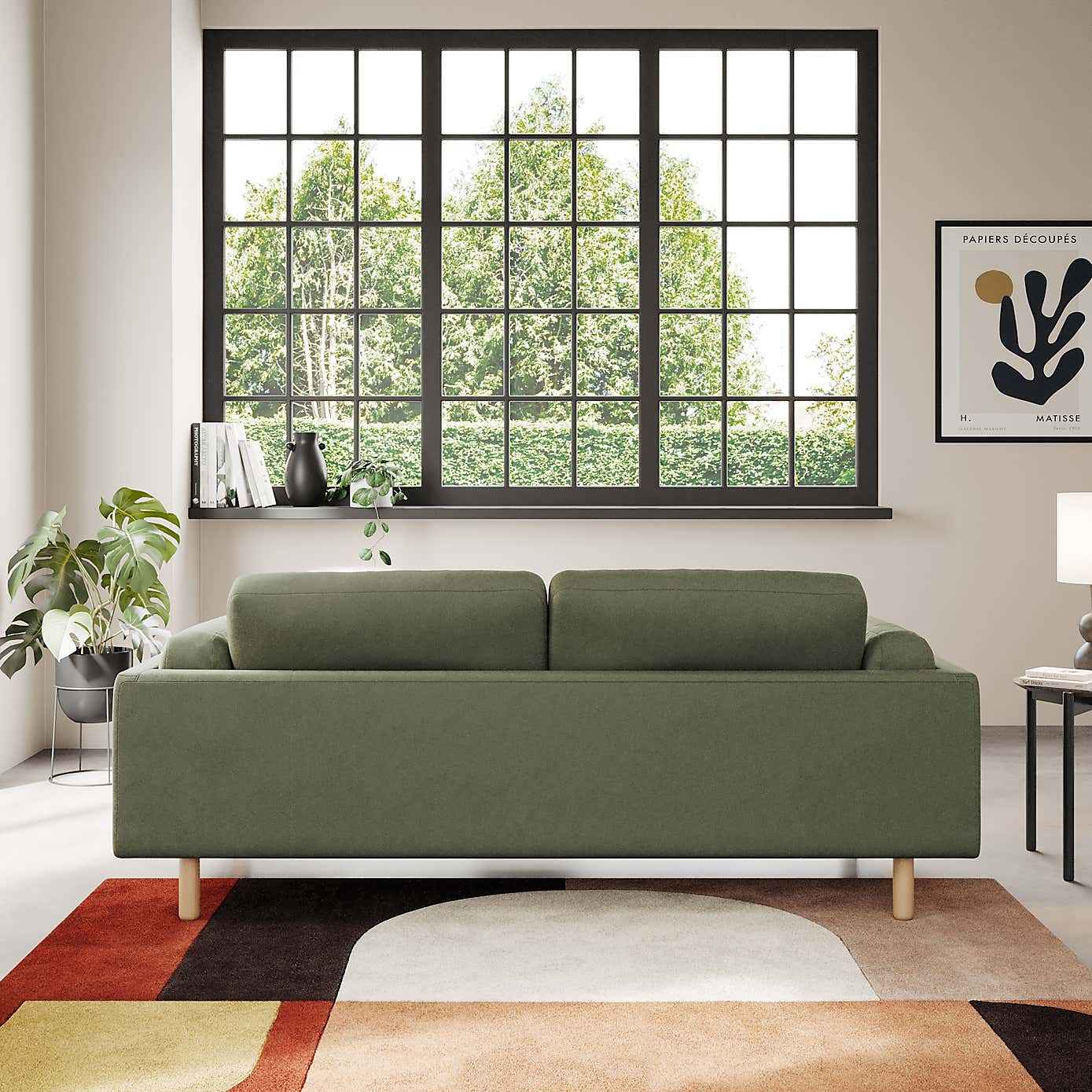 Newton Matte Plush Velvet 3 Seater Sofa