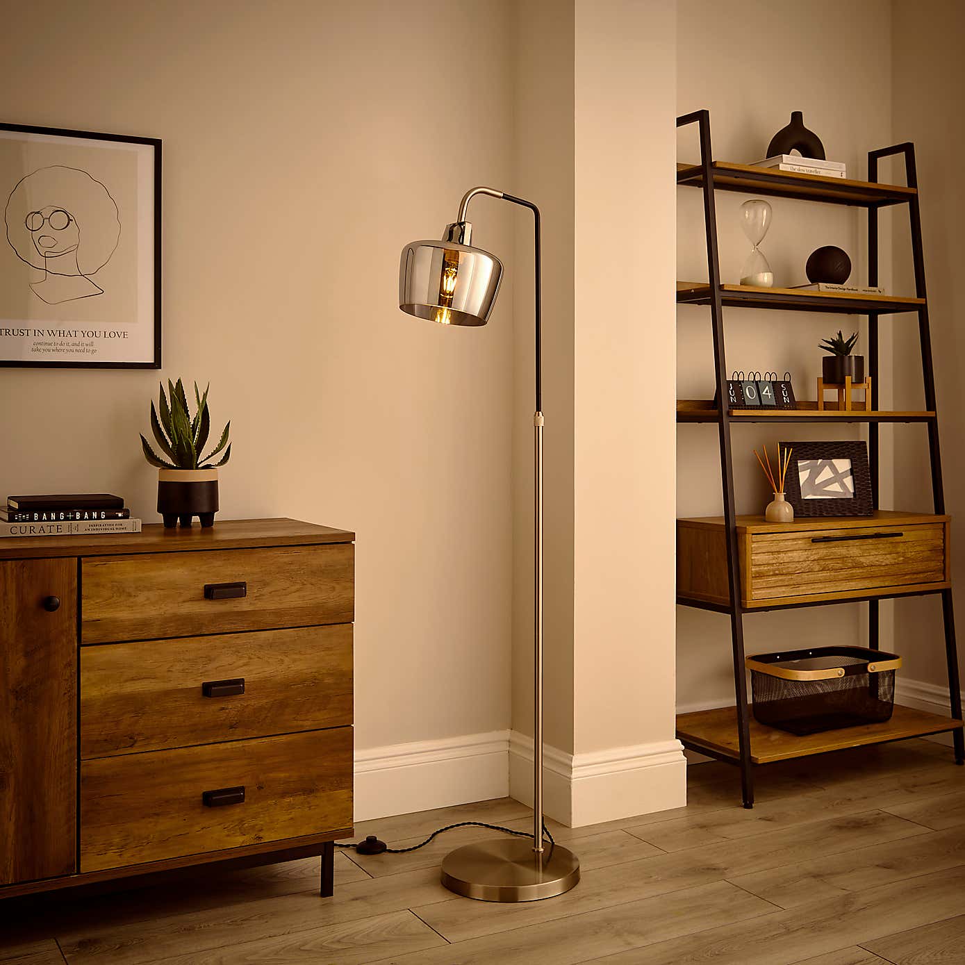 Auburn Industrial Adjustable Floor Lamp