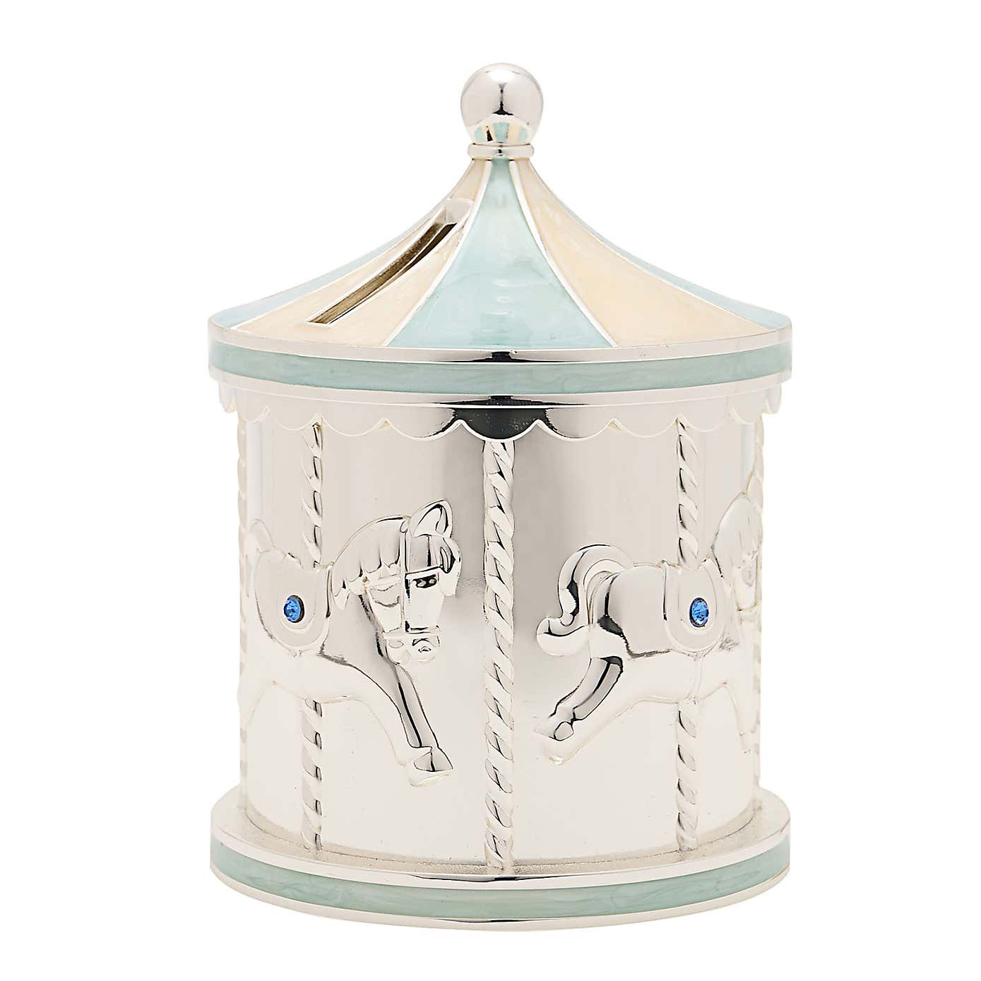 Bambino Silver Plated Carousel Money Box