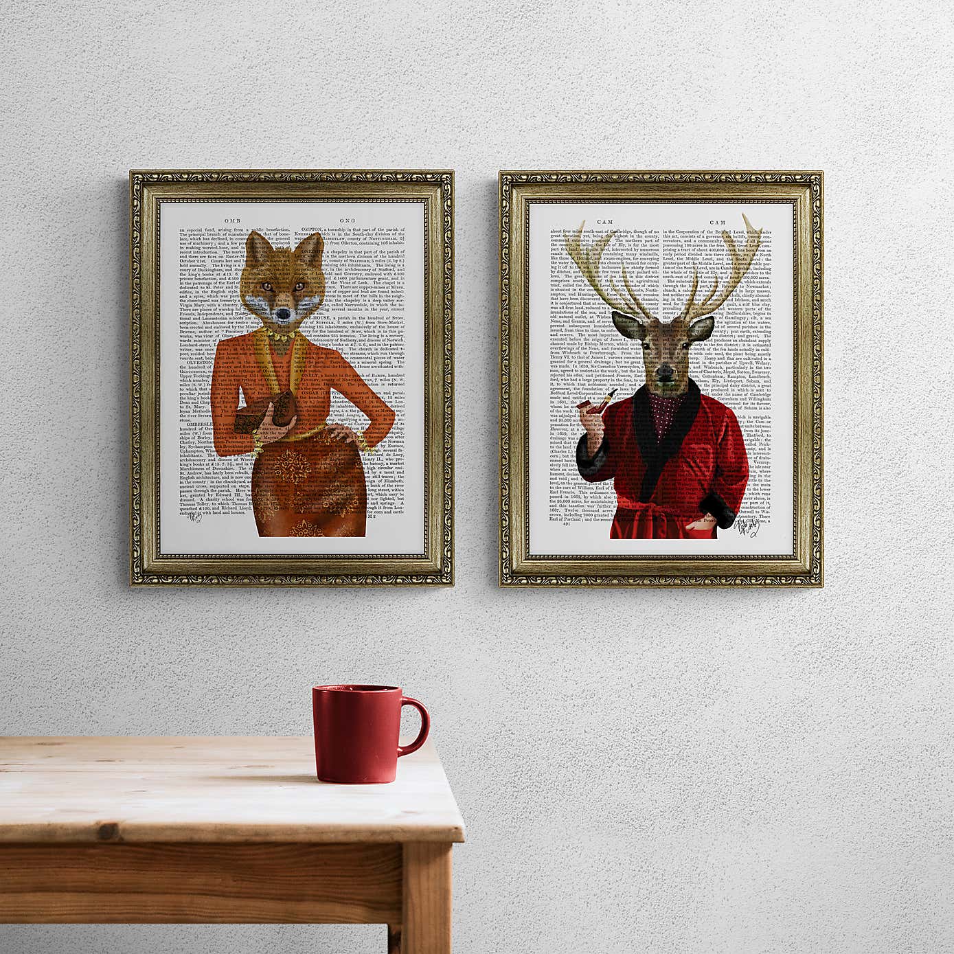 Mr and Mrs I by Fab Funky Set of 2 Framed Prints