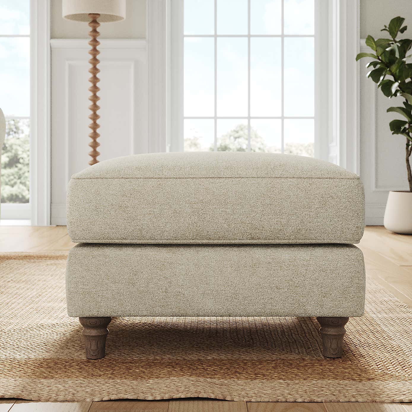 Flori Footstool, Soft Chenille
