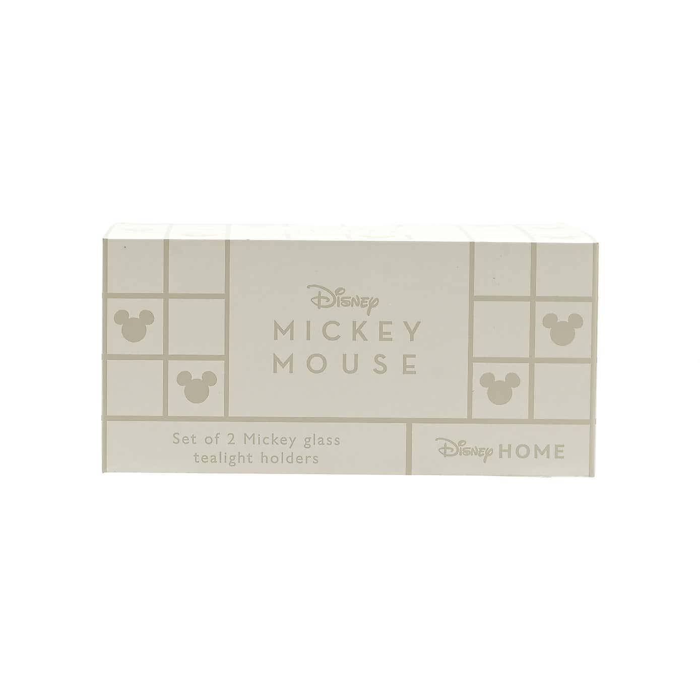 Set of 2 Disney Mickey Mouse Glass Candle Holders