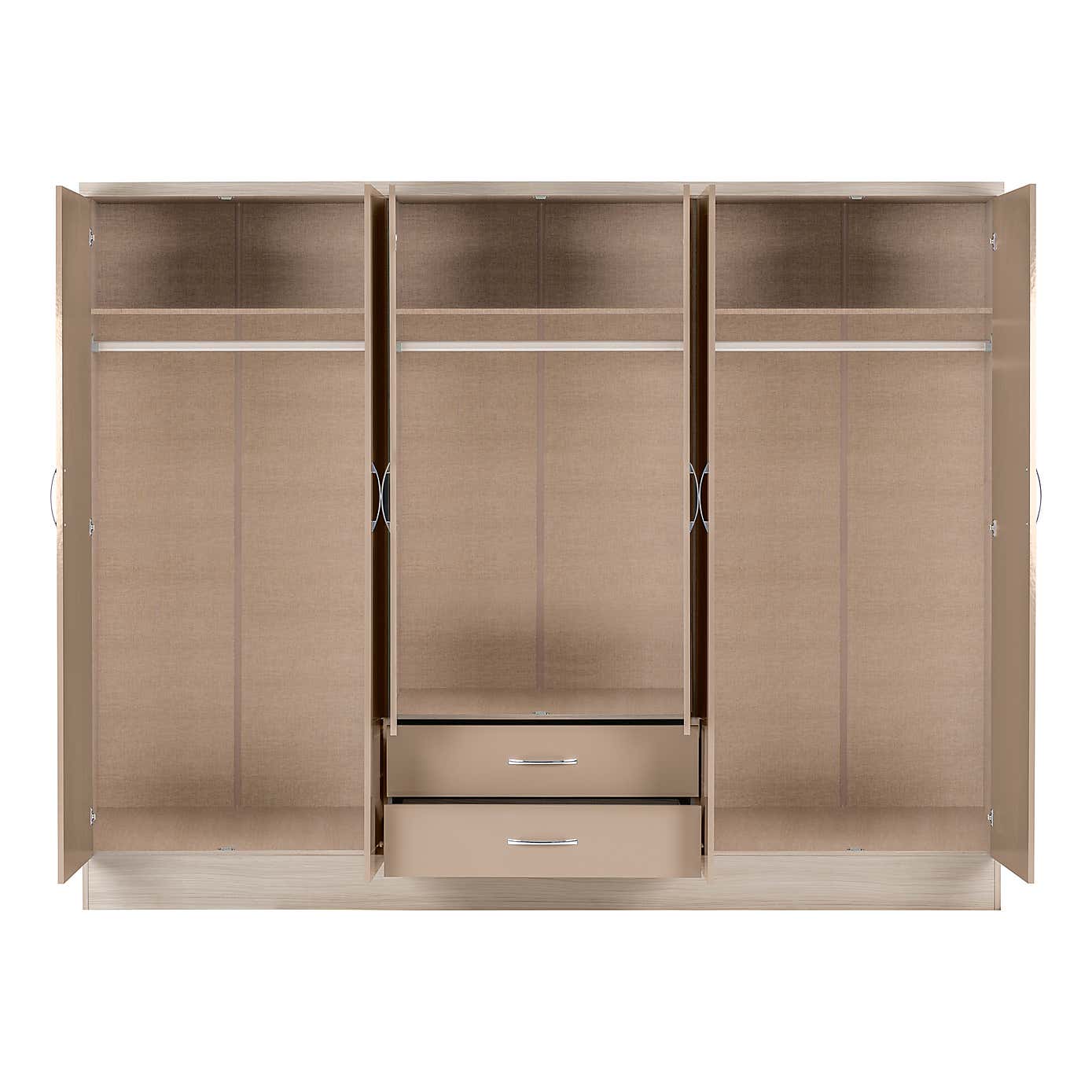 Nevada 6 Door 2 Drawer Wardrobe