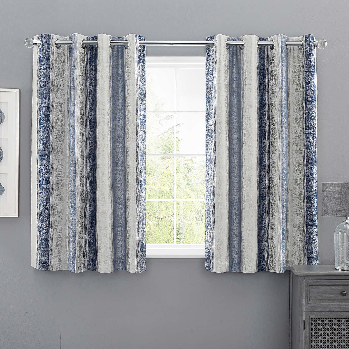 Sadie Stripe Eyelet Curtains