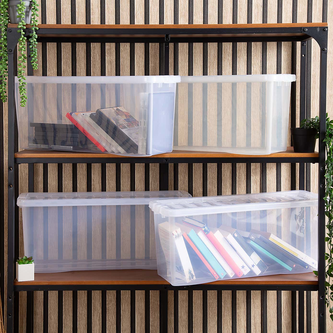 Wham Crystal Set of 4 Shelf Boxes & Lids