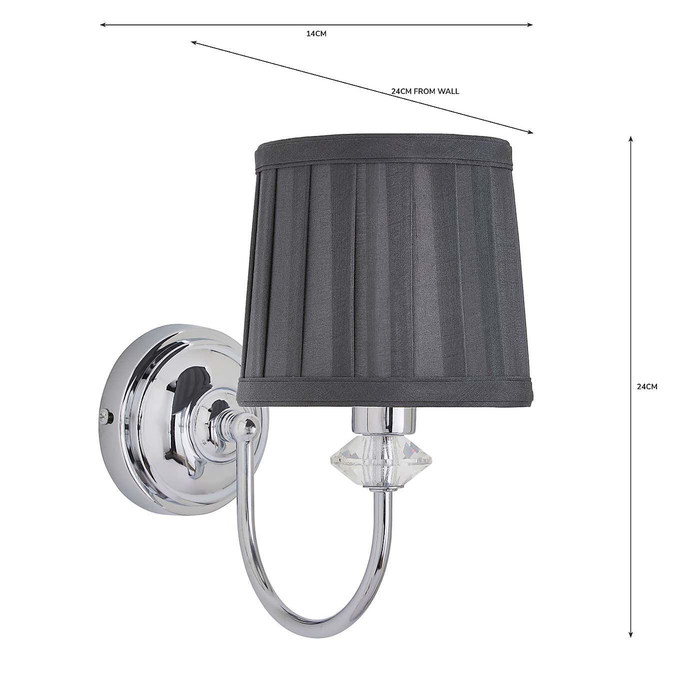 Dorma Genevieve Grey Wall Light