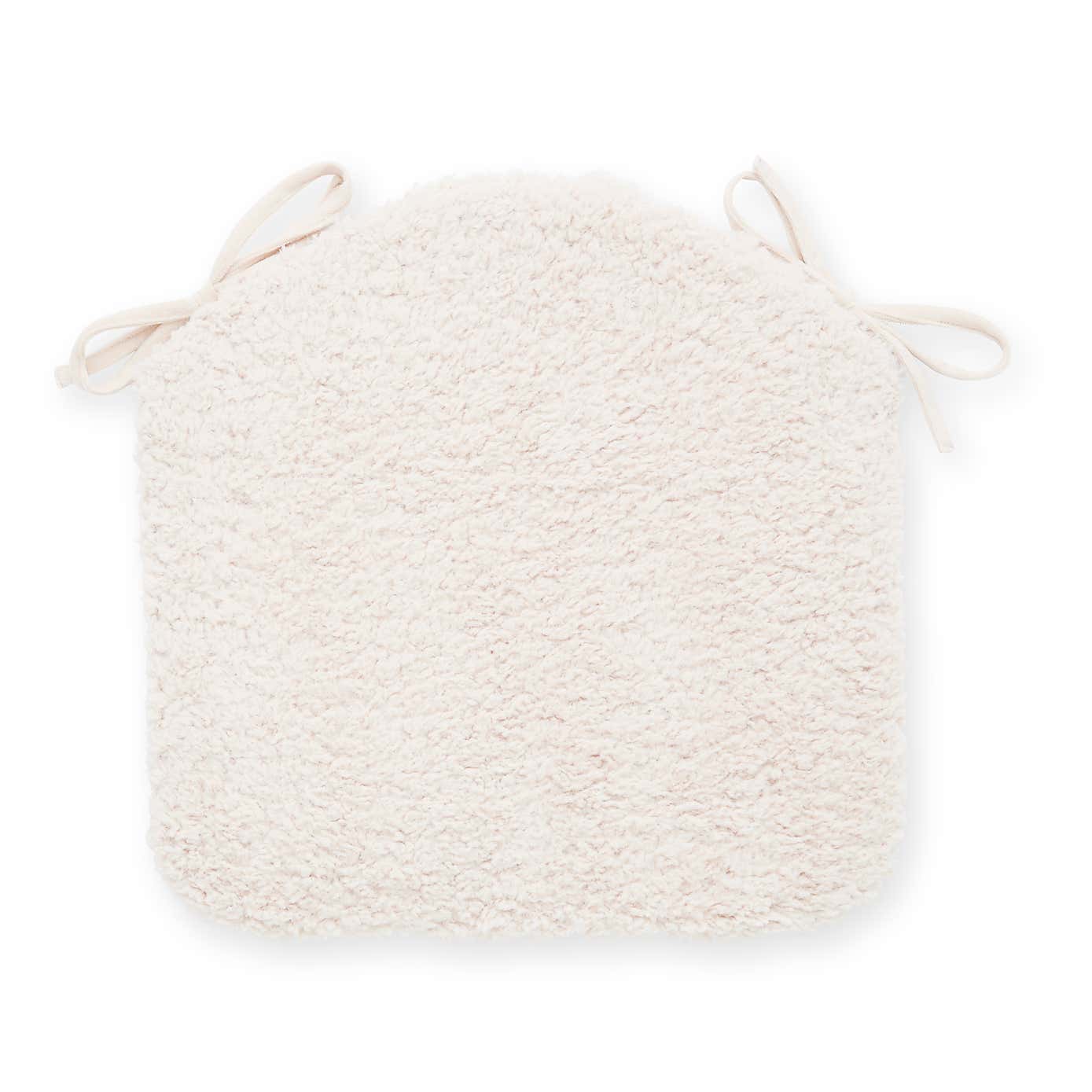 Faux Borg Seat Pad with Ties