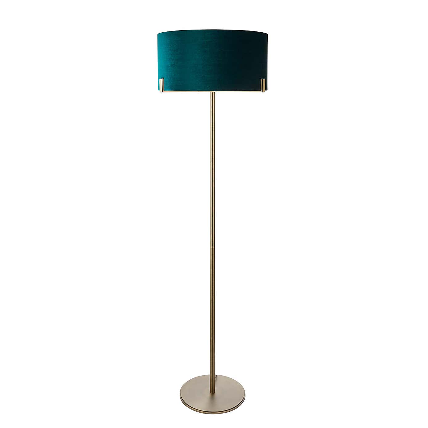 Vogue Balaton 1 Light Green Velvet Floor Lamp