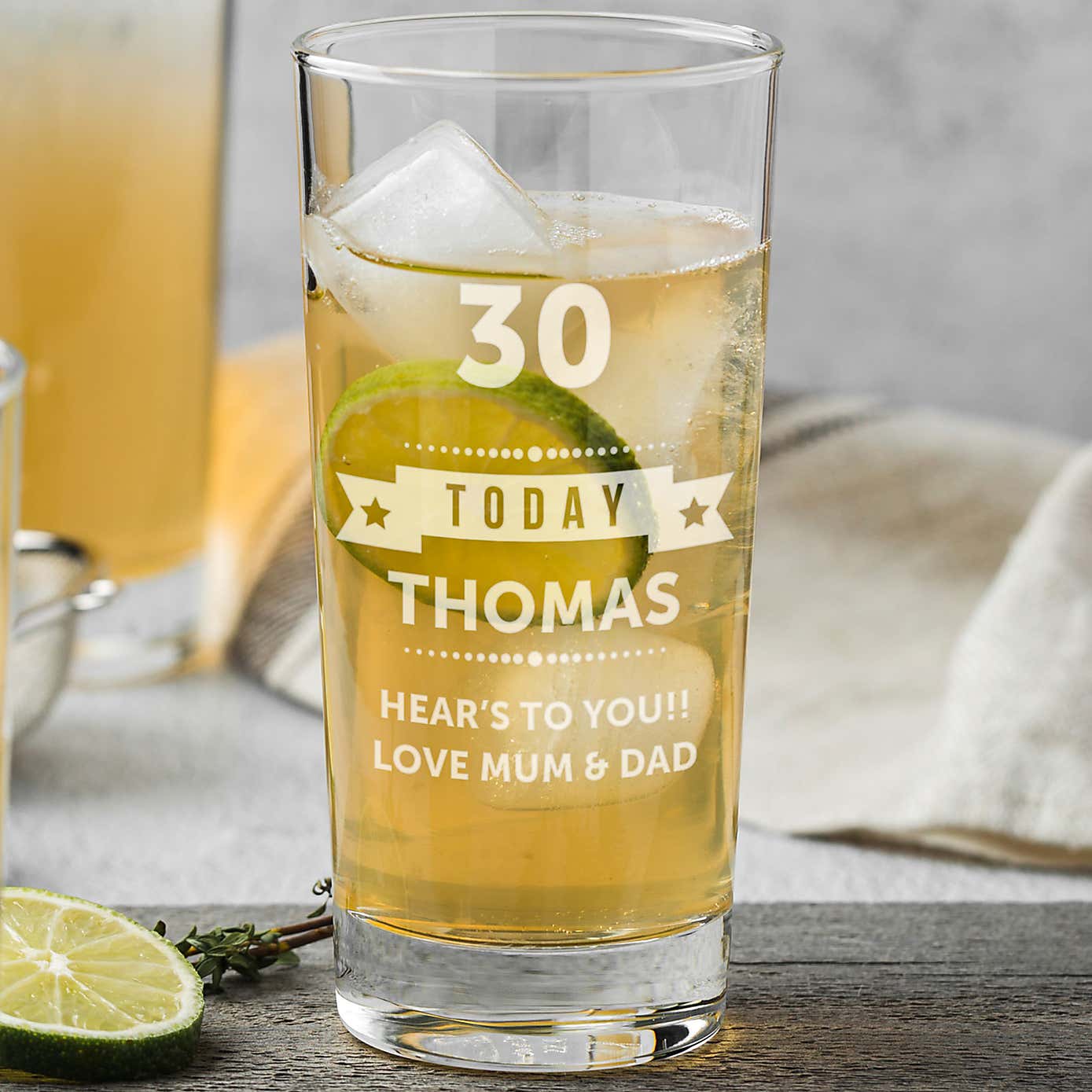 Personalised Birthday Star Hi Ball Glass