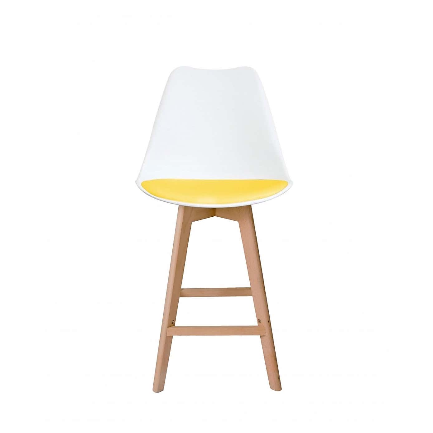Fusion Living Soho White Plastic Bar Stool