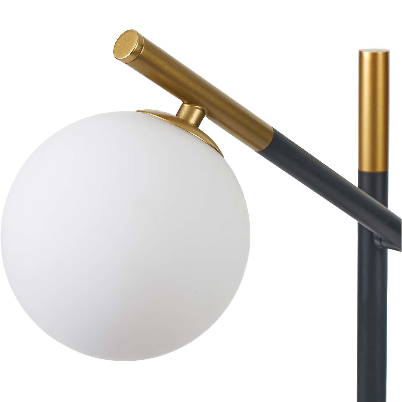 Wanda White Orb and Black Metal Floor Lamp