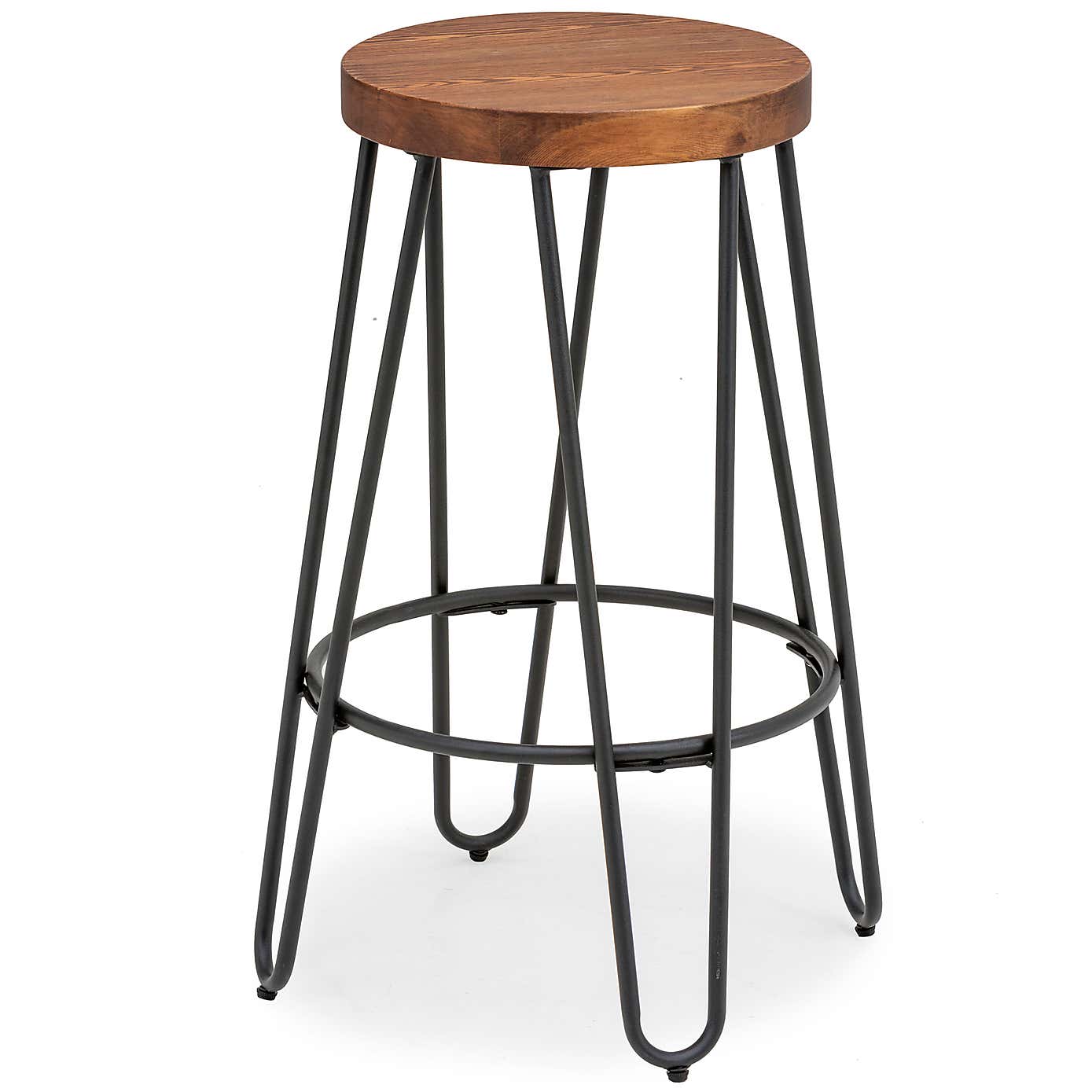 Torino Counter Height Bar Stool, Black Metal