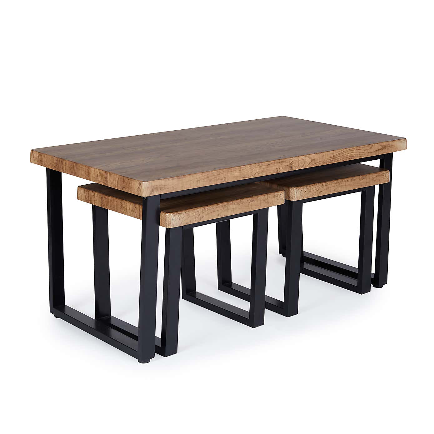 Freddie Rustic Wood Effect Nest Coffee Table