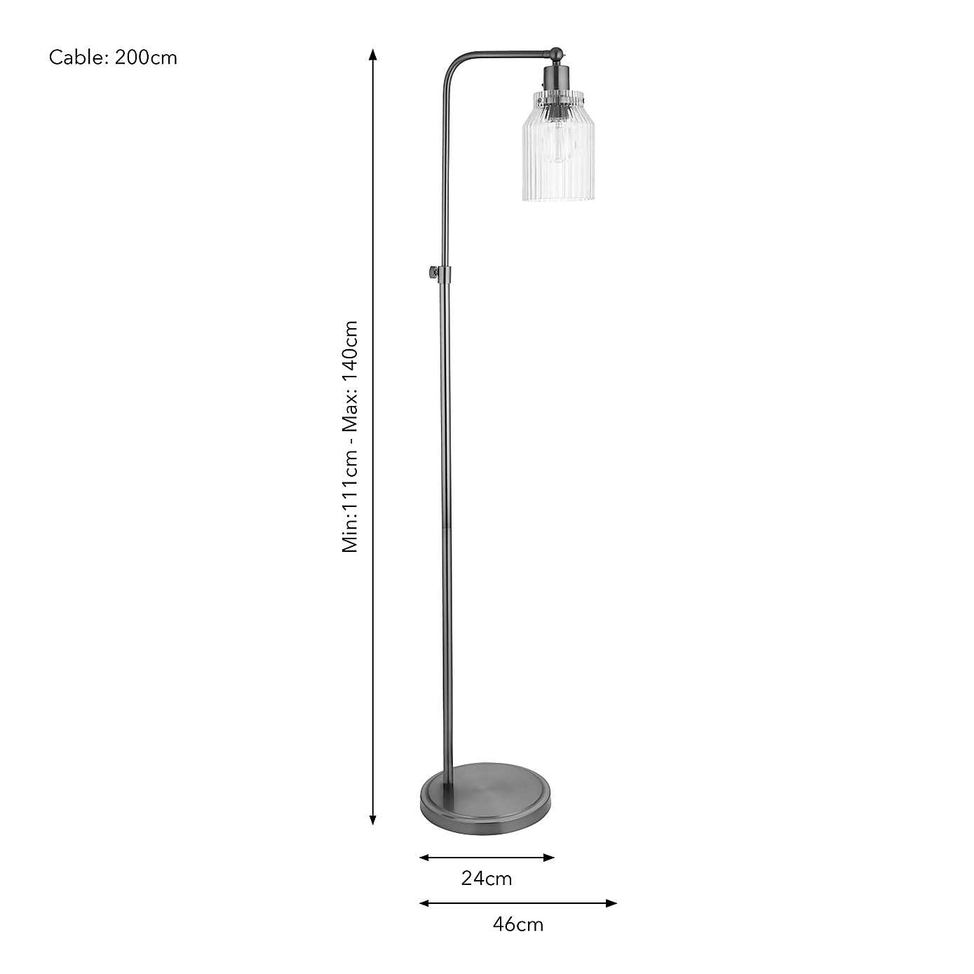 Tobias Industrial Ribbed Adjustable Floor Lamp
