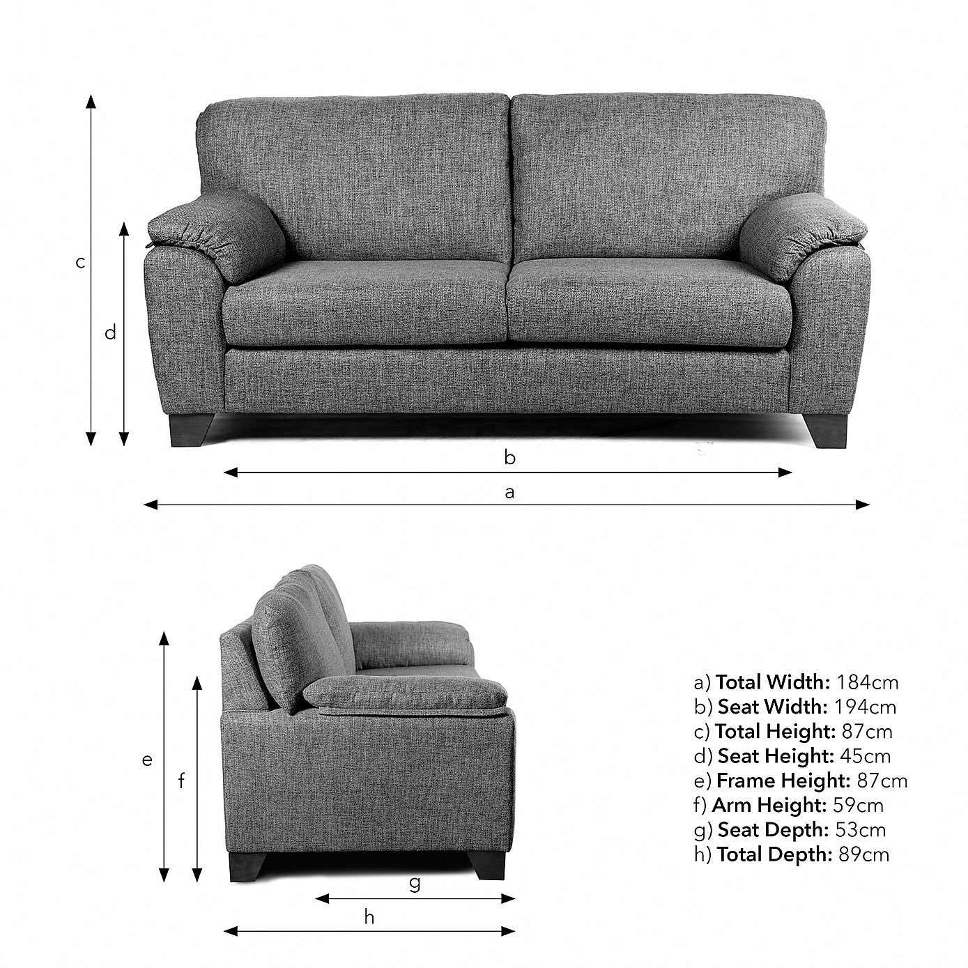 Meyer Tonal Weave 3 Seater Sofa