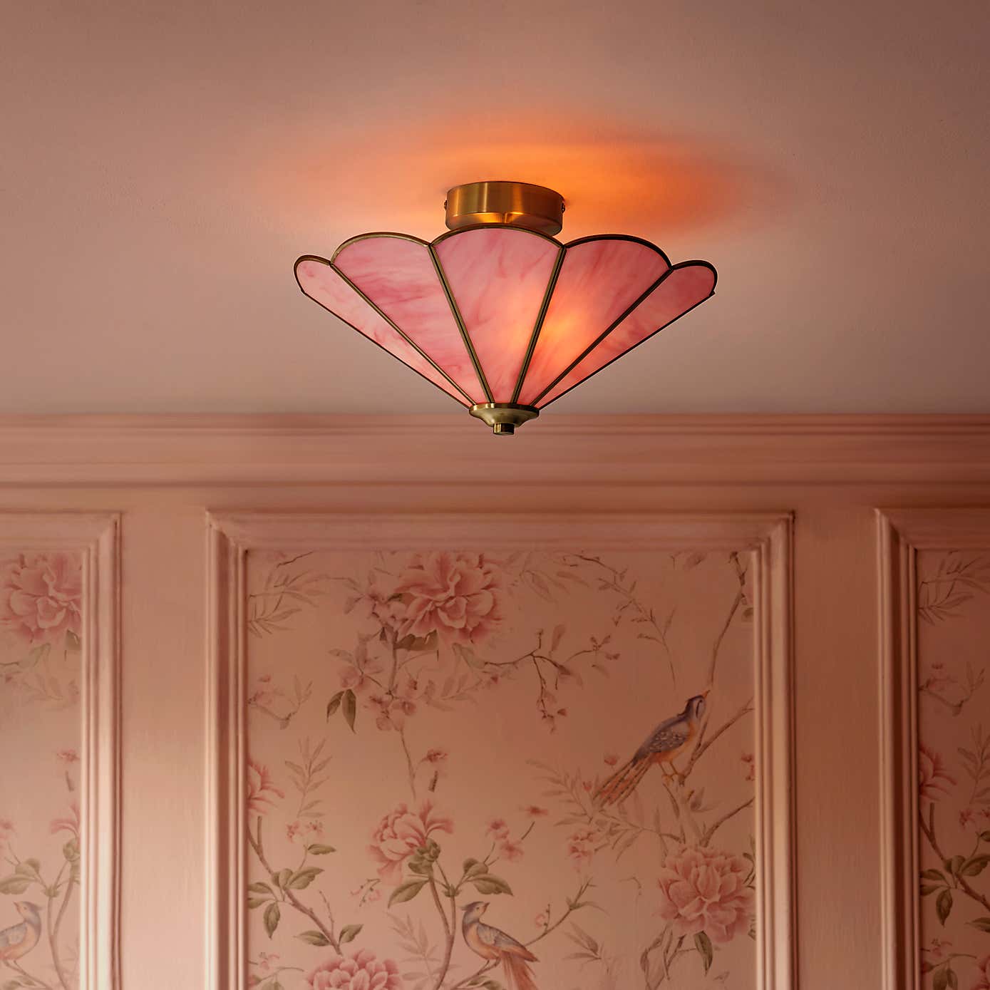 Colette Mid Century 2 Light Flush Ceiling Light