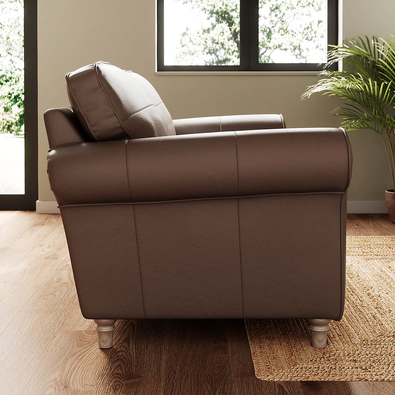 Flori Classic Leather 2 Seater Sofa