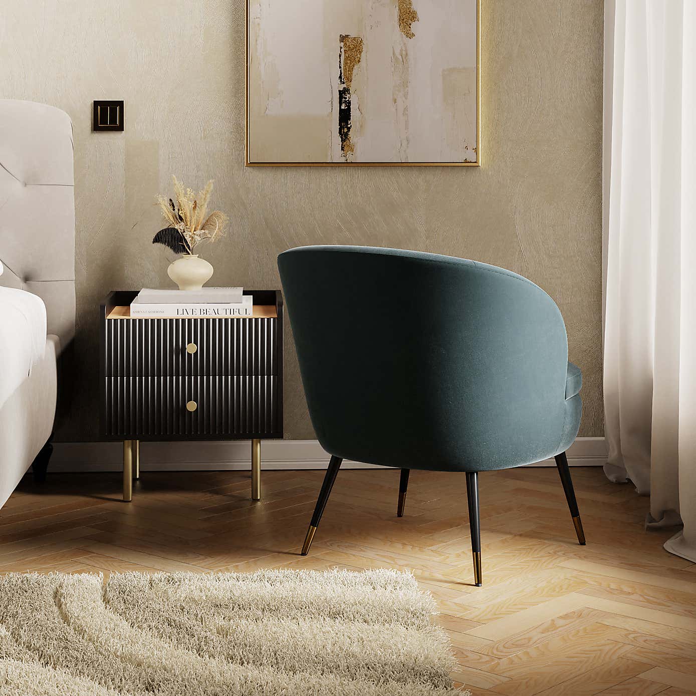 Marcie Luxe Velvet Cocktail Chair