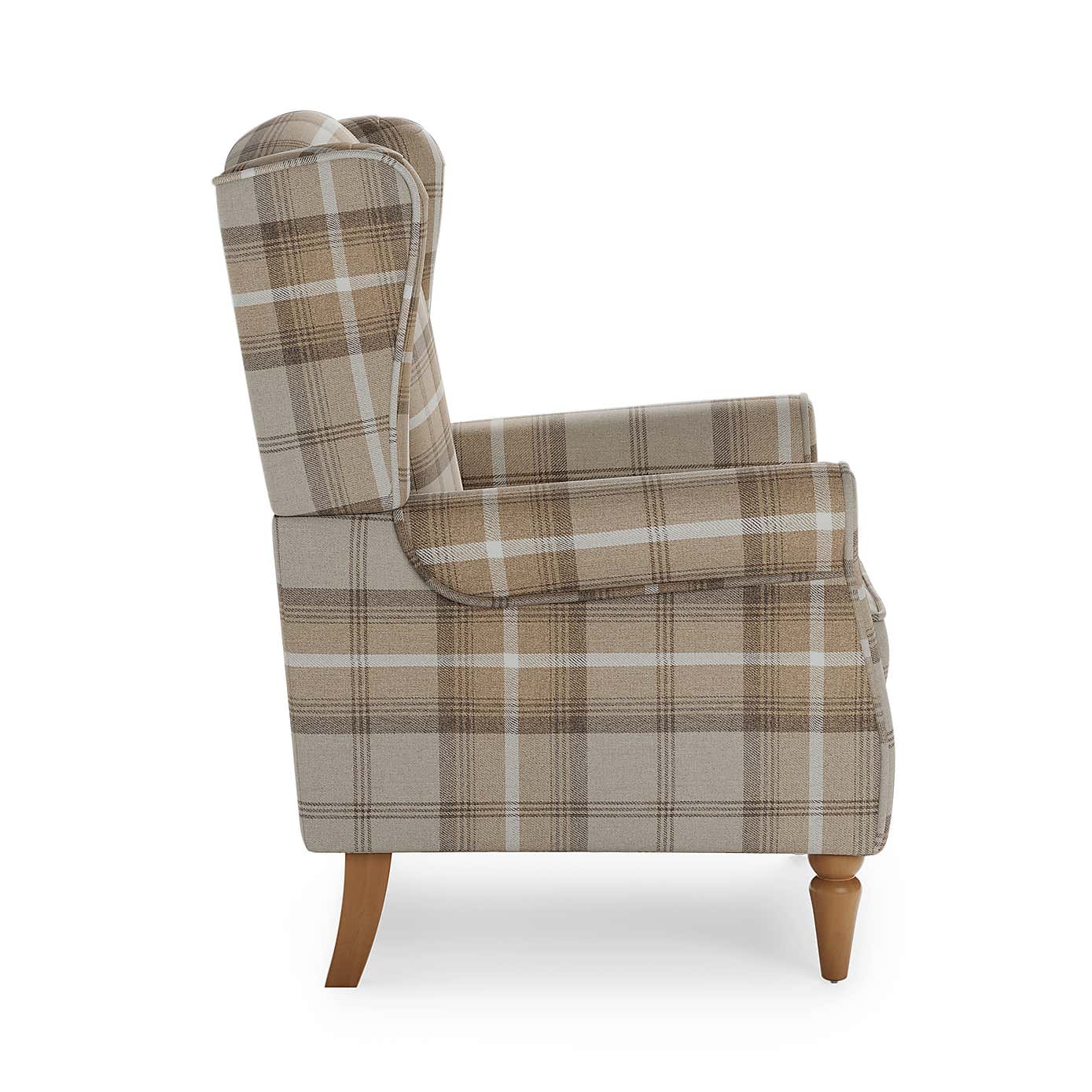 Oswald Check Wingback Armchair