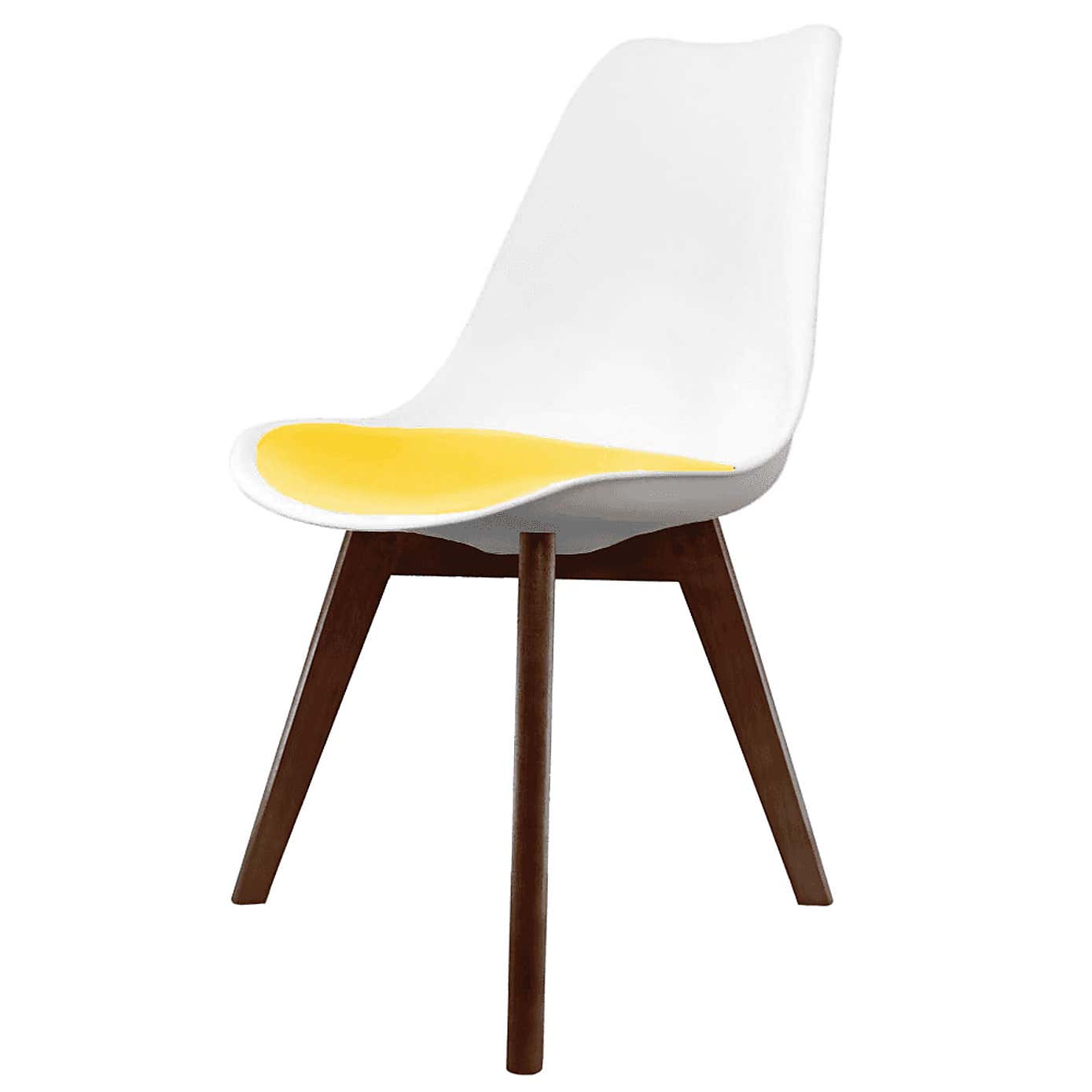 Fusion Living Soho White Plastic Dining Chair with Squared Legs