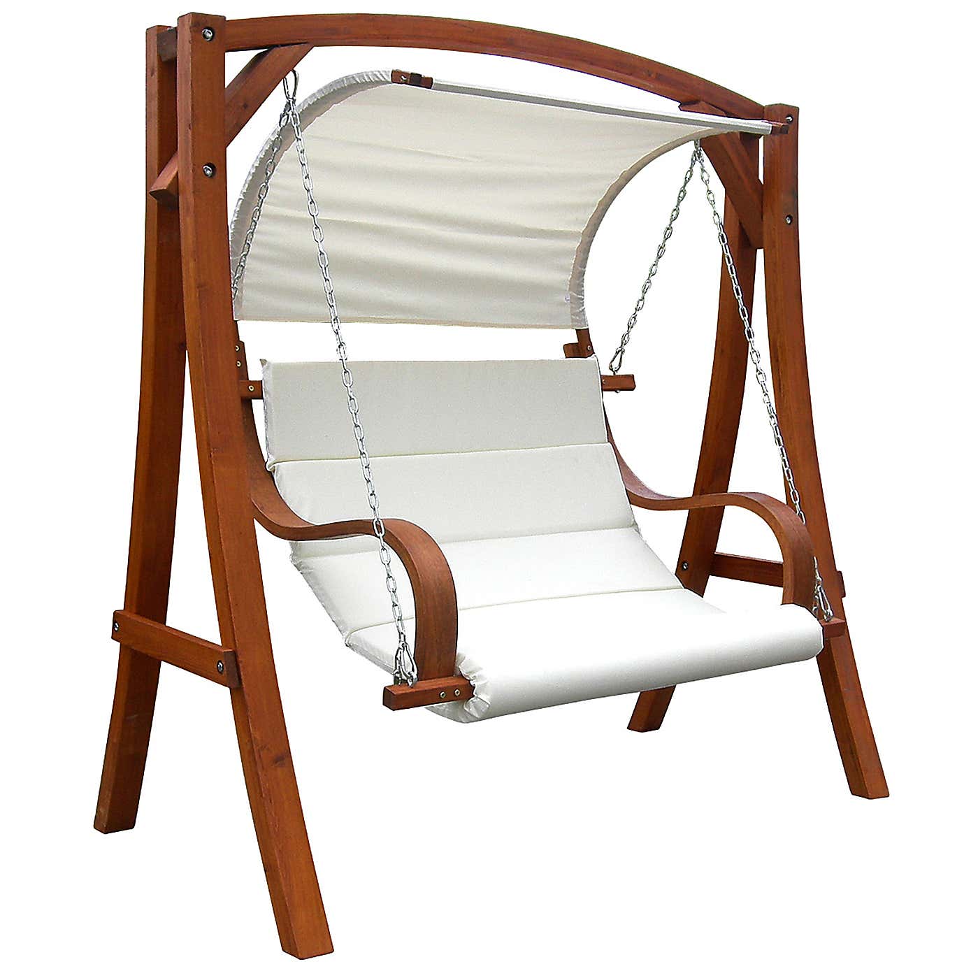 Wooden 3 Seater Swing Chair With Canopy
