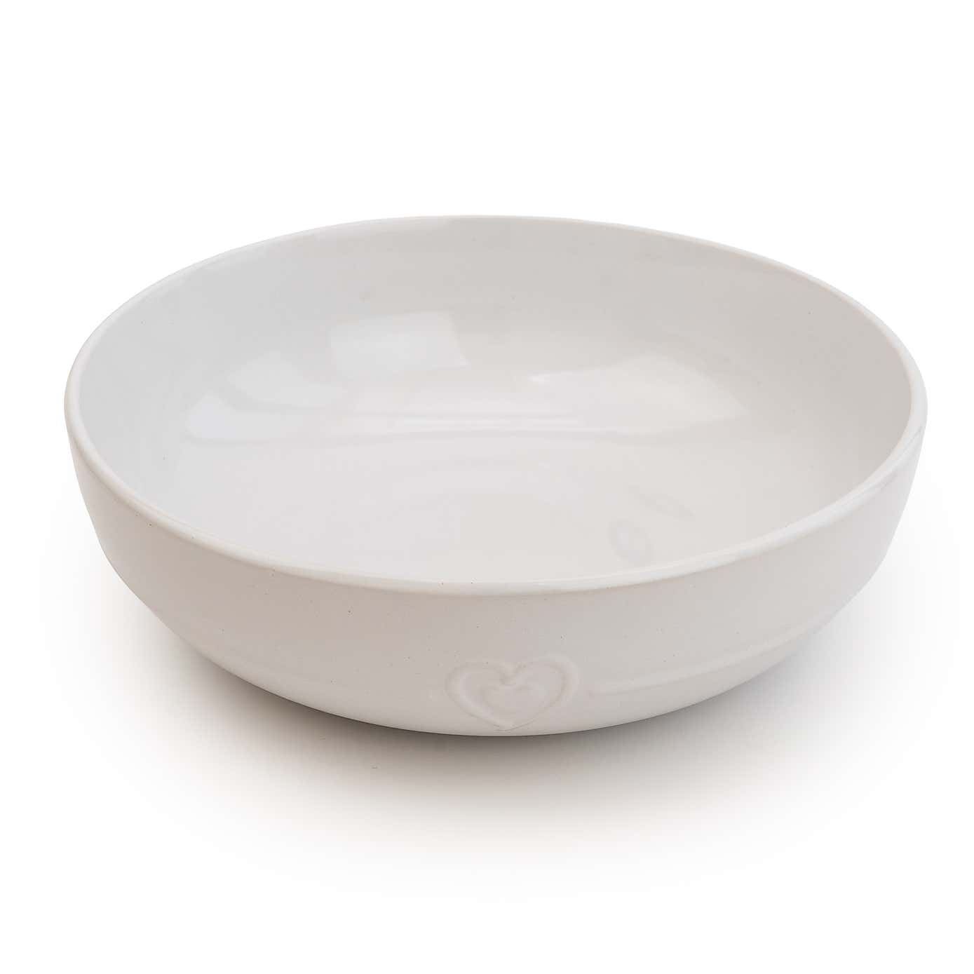 Hearts White Serving Bowl