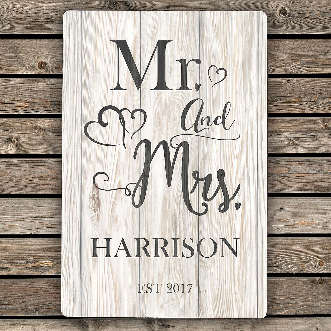 Personalised Mr and Mrs Metal Sign