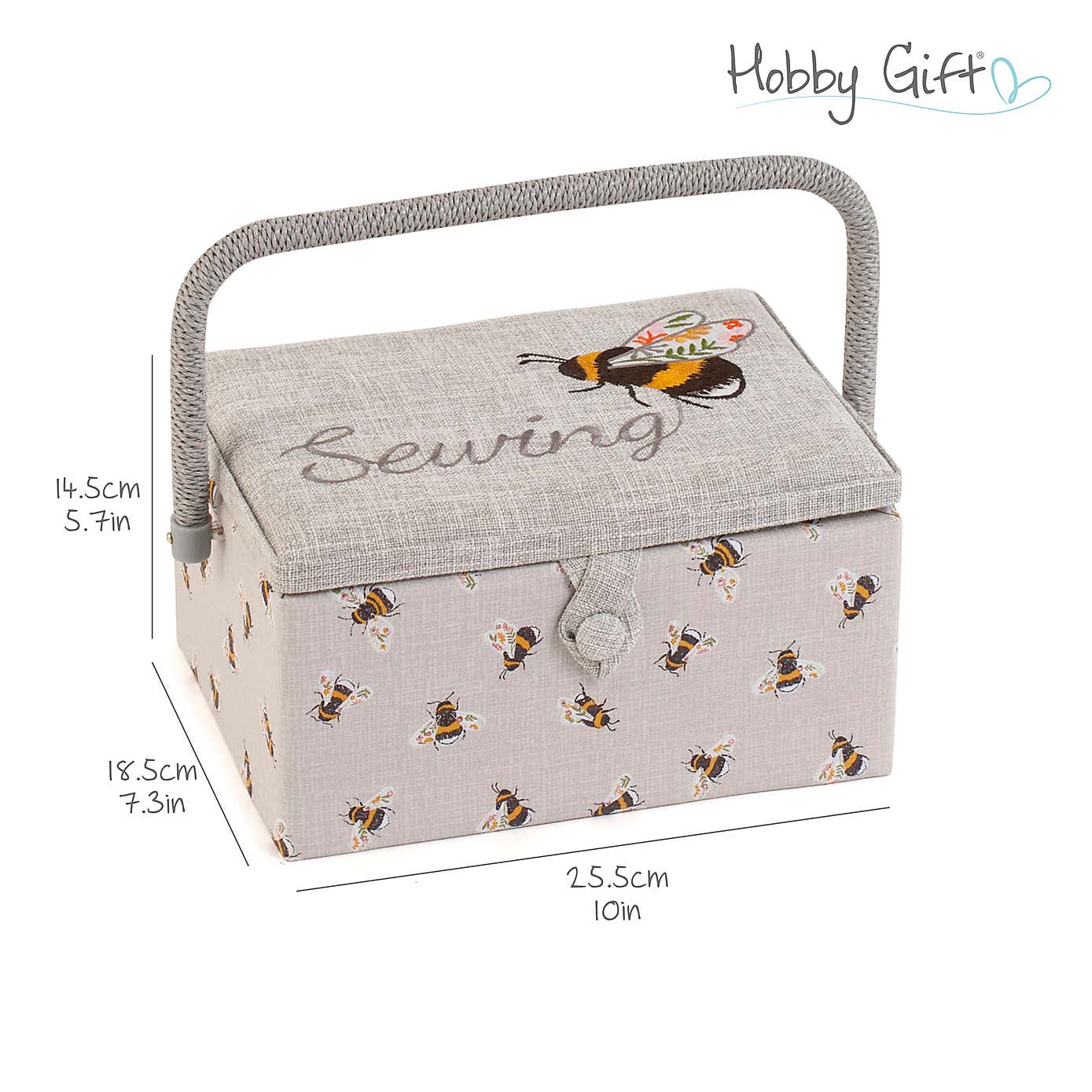 Hobby Gift Bee Medium Embroidered Sewing Basket