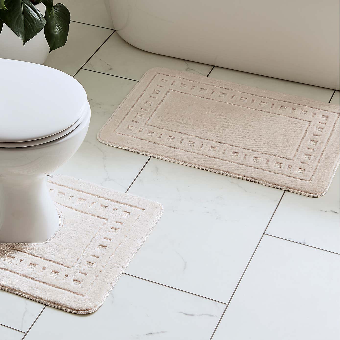 Catherine Lansfield Armoni Bath and Pedestal Mat Set