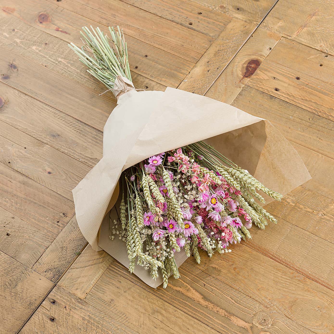 Dried Pink Delphinium Bouquet