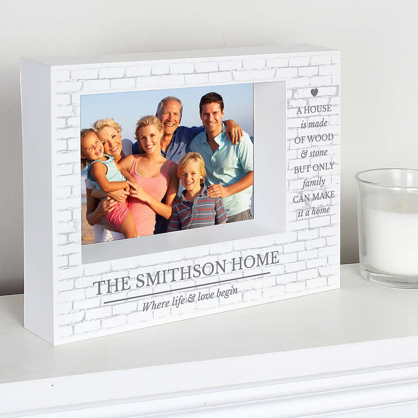Personalised Family Landscape Box Photo Frame