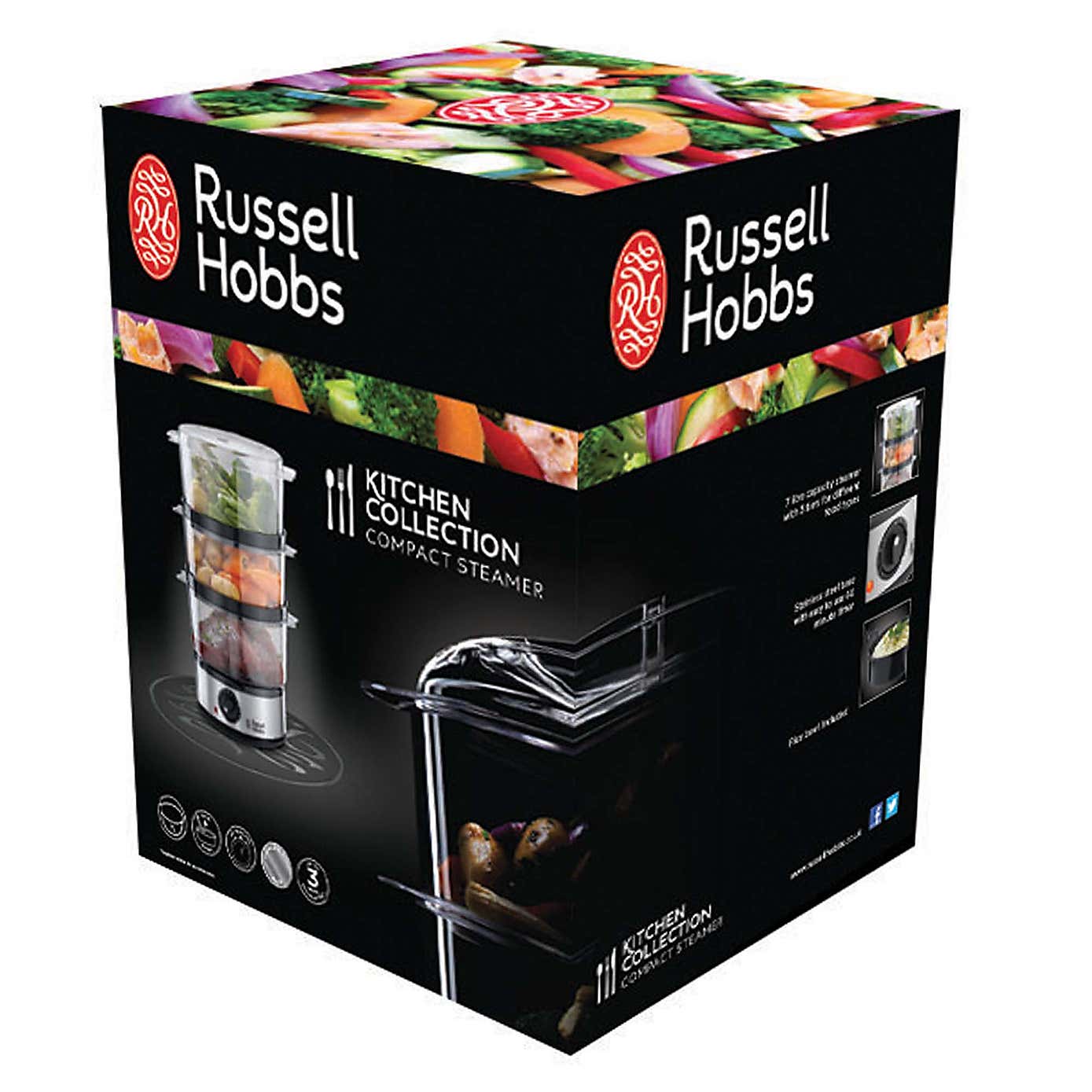 Russell Hobbs Food Collection Stainless Steel 3 Tier Food Steamer