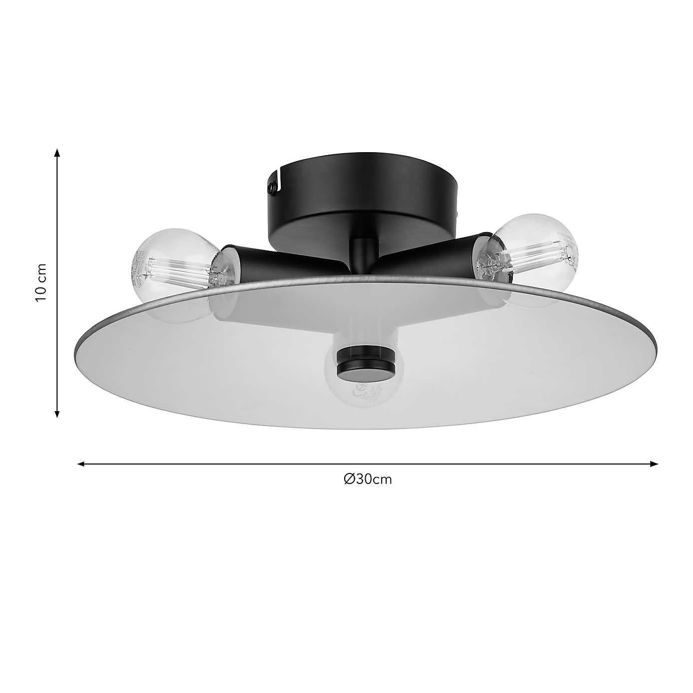 Circlet 3 Light Flush Bathroom Ceiling Light