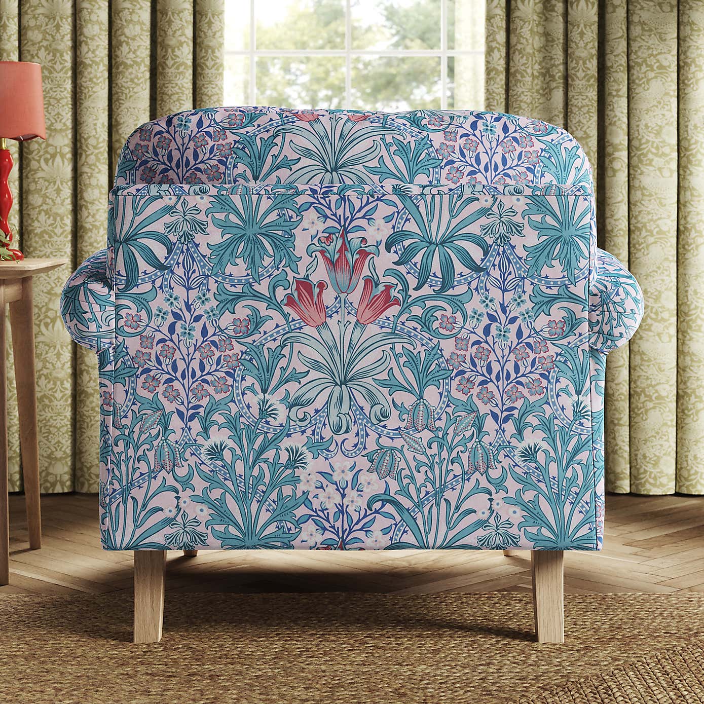 Jolene William Morris Woodland Weeds Print Velvet Snuggle Chair