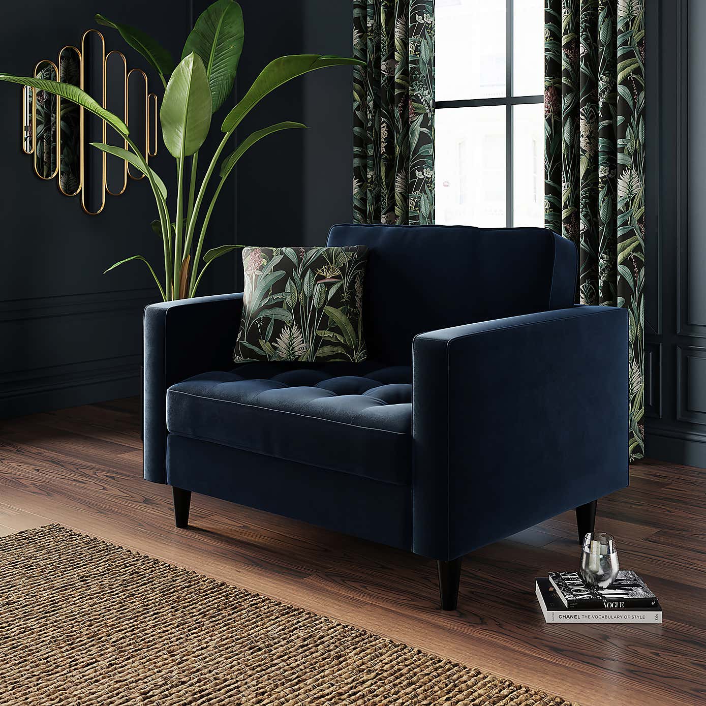 Zoe Snuggle Sofa,  Velvet