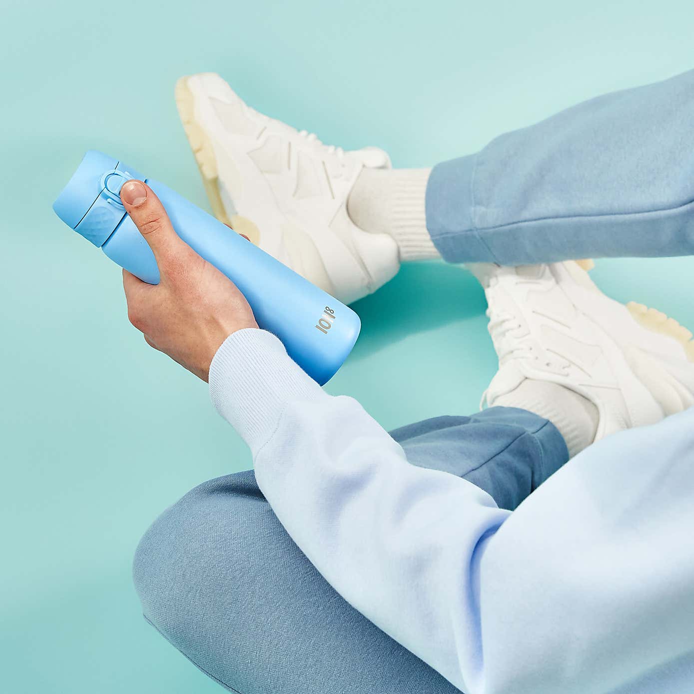 Ion8 Leak Proof Stainless Steel Slim Water Bottle, 600ml