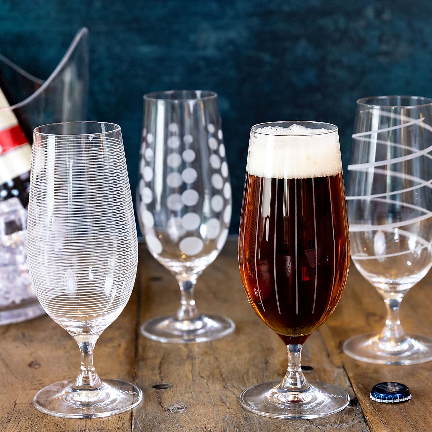 MIKASA Cheers Set of 4 Stemed Beer Glasses