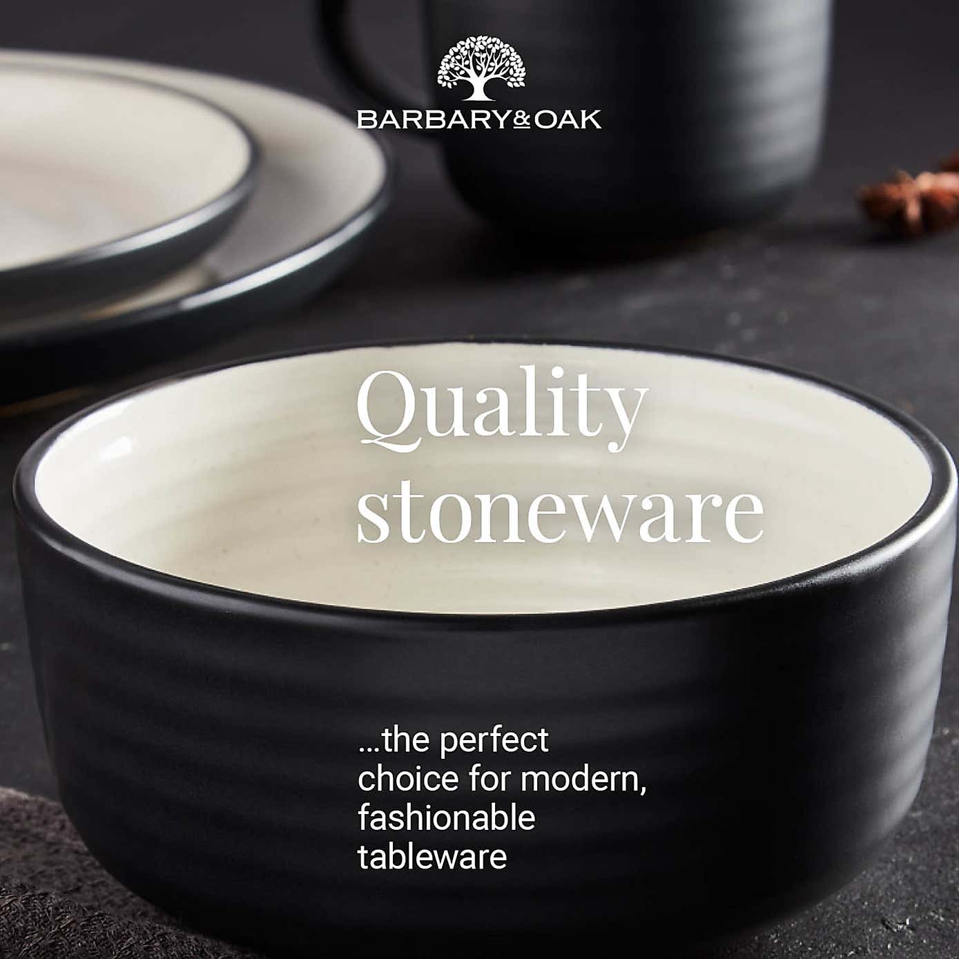 Barbary & Oak Cascade Stoneware 16 Piece Dinner Set