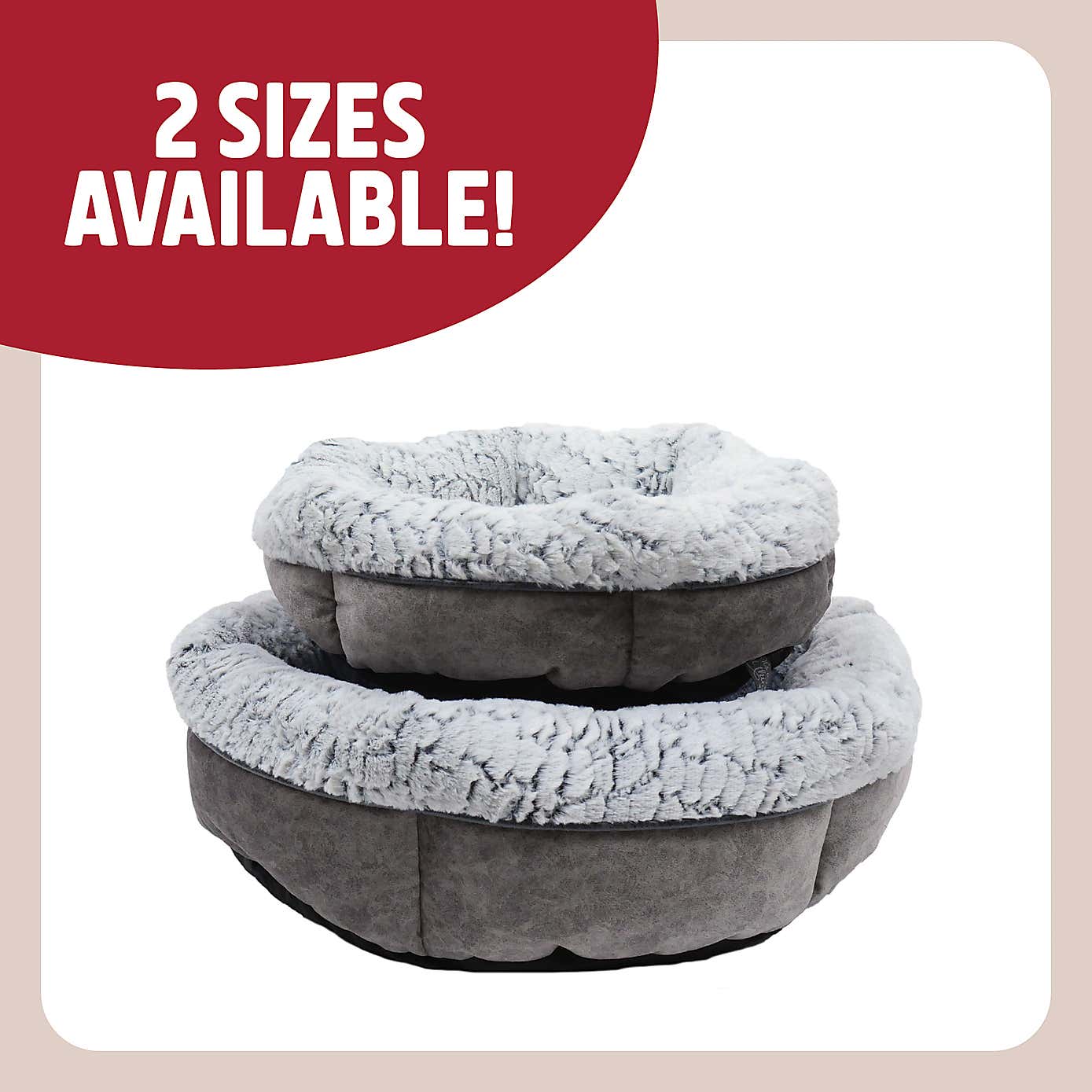 Rosewood Fleece Lined Plush Pet Bed