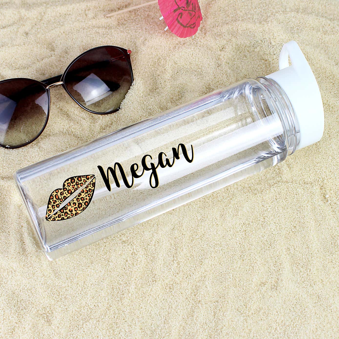 Personalised Lepoard Lips Water Bottle