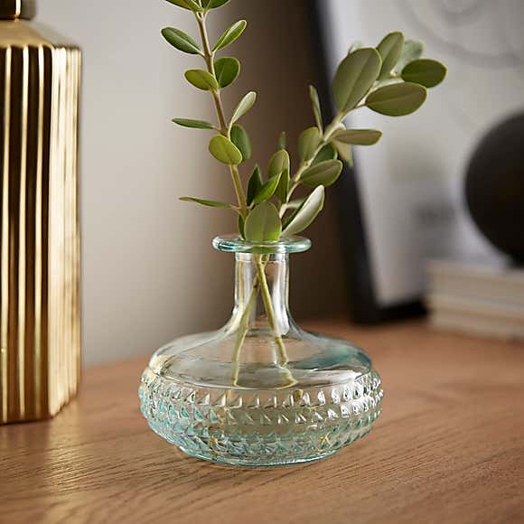 Botella Green Ribbed Glass Vase