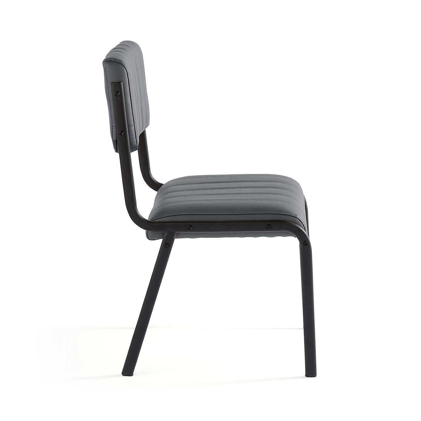 Rhys Set of 2 Dining Chairs, Faux Leather