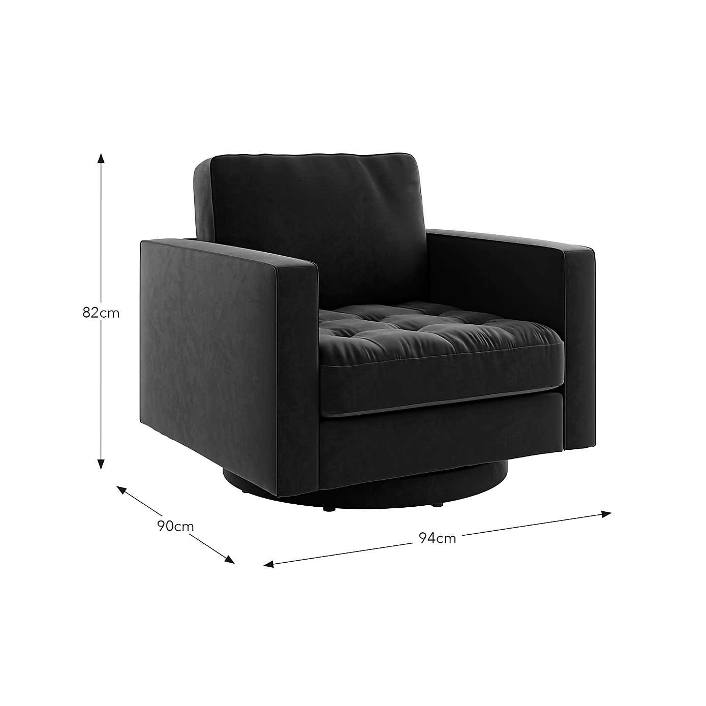 Zoe Velvet Swivel Chair