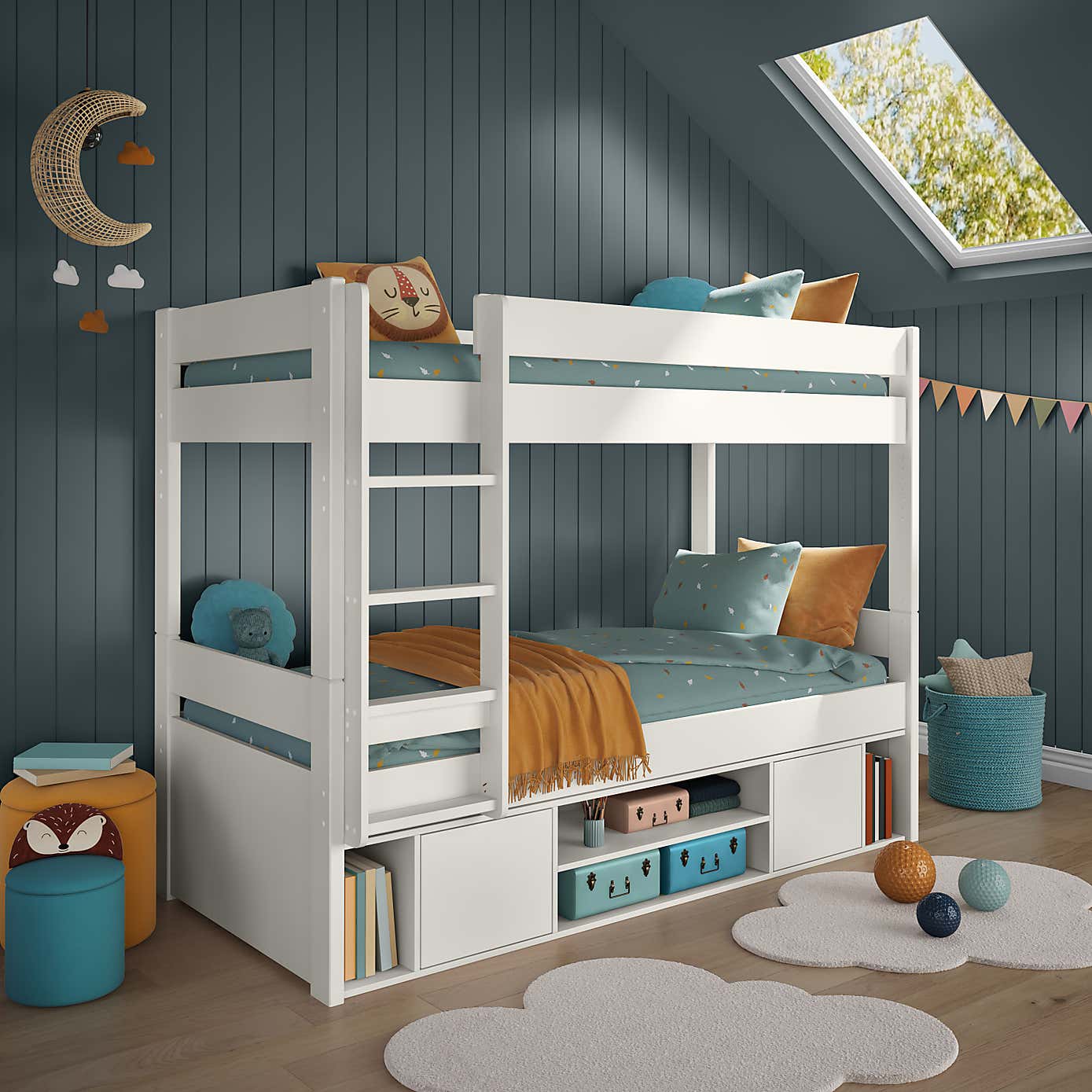 Stompa Uno Bunk Bed With Under Bed Storage, Pine