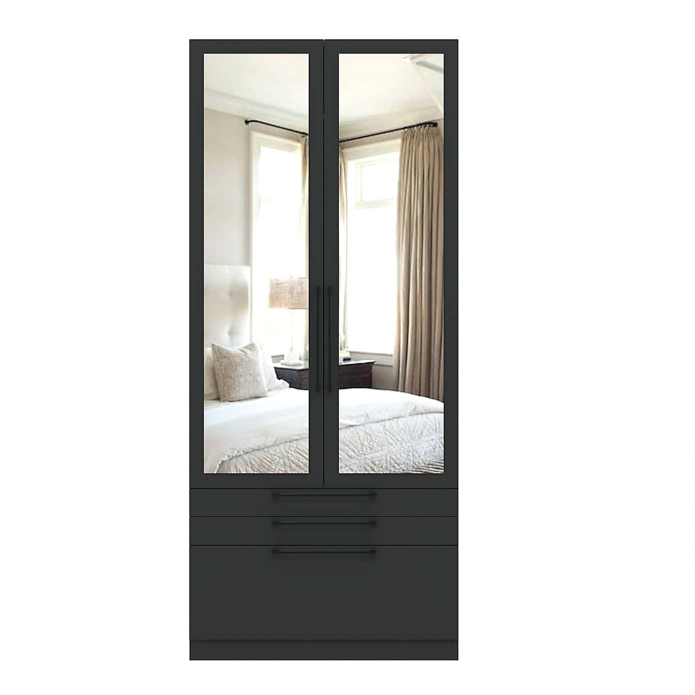 Foster Double 3 Drawer Wardrobe