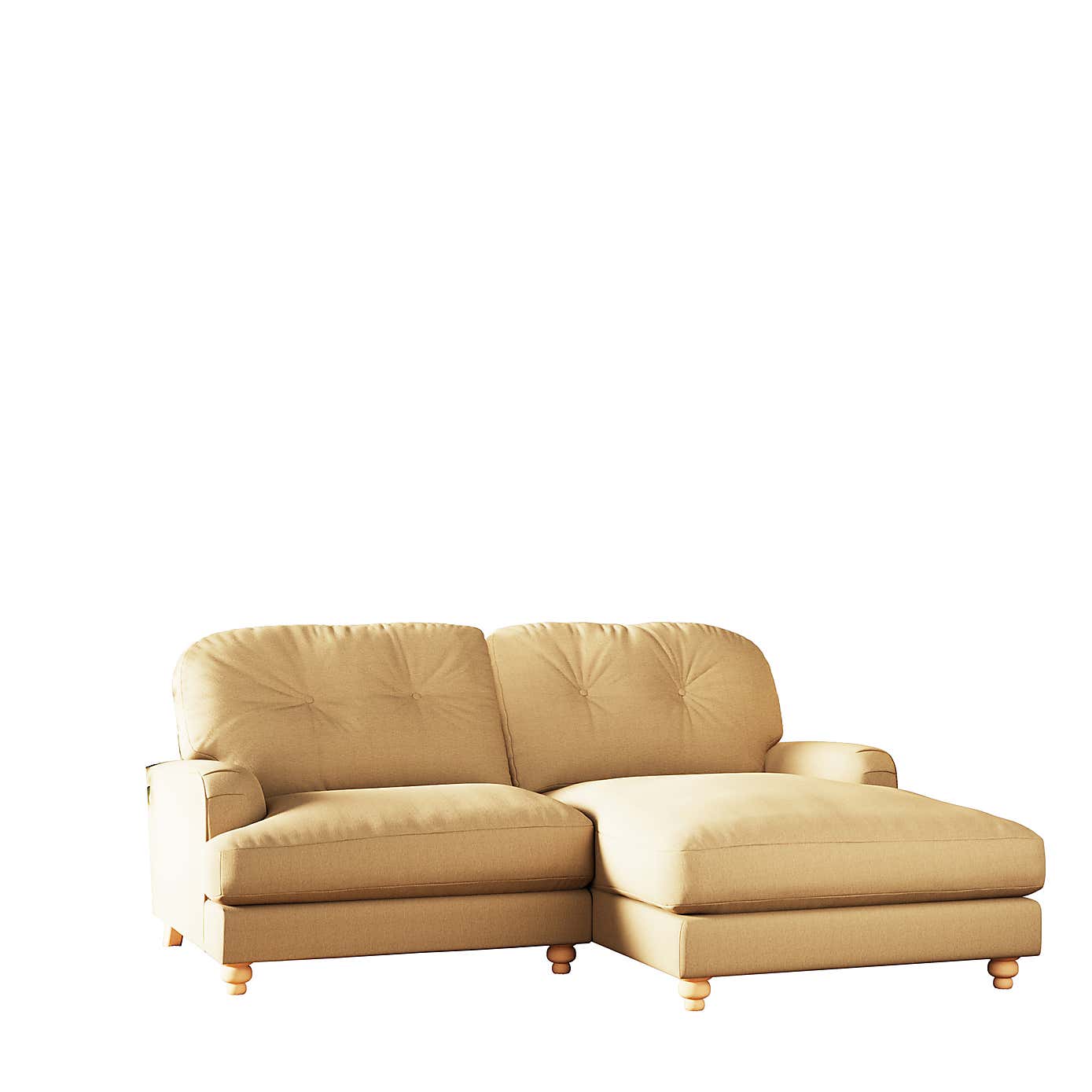 Martha Slub Faux Linen Corner Chaise Sofa